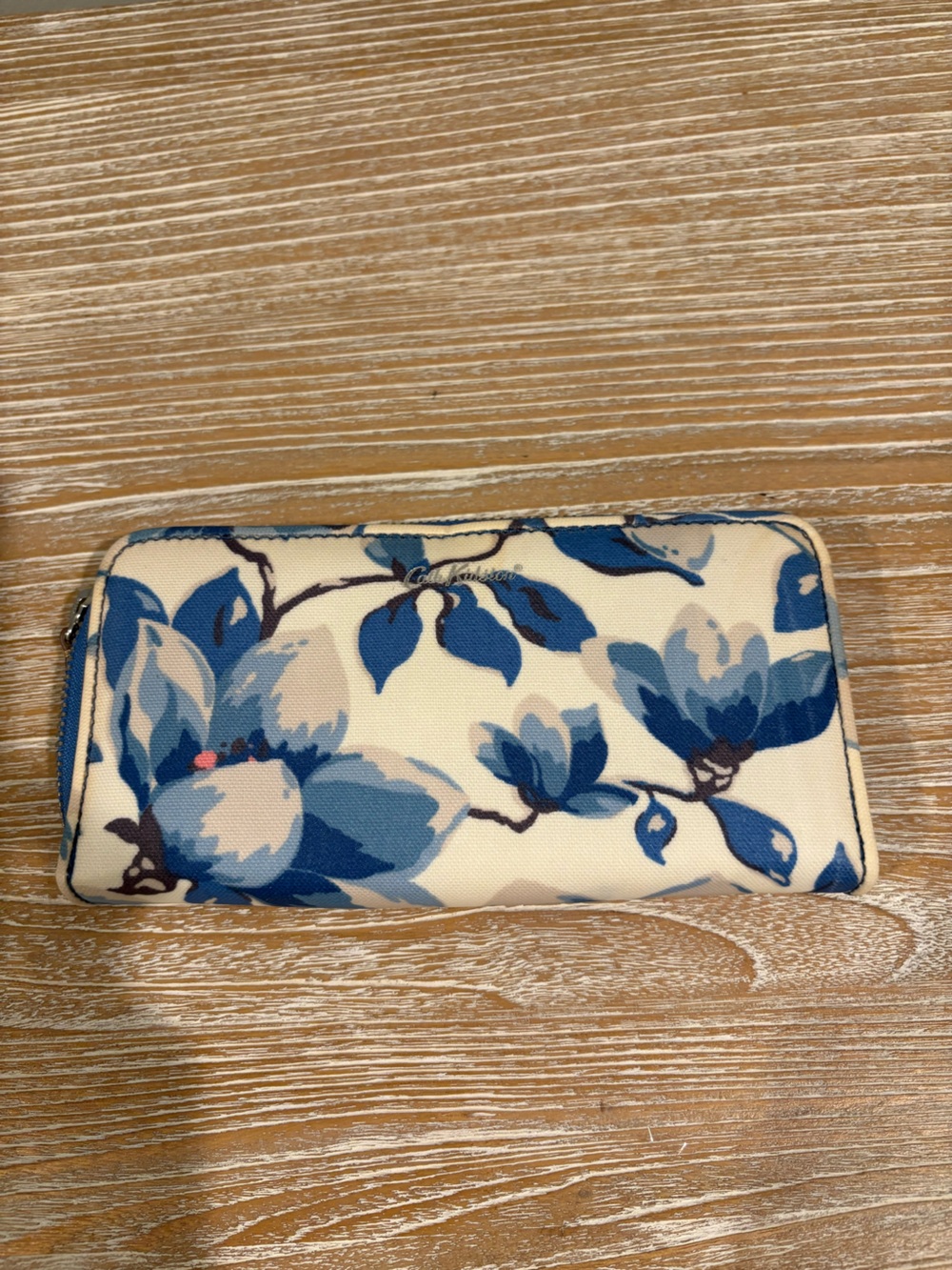 Cath Kidston Cream Wallet with Blue Floral Print